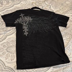 Women’s Graphic Cross & Wing Short-Sleeve Shirt - Black